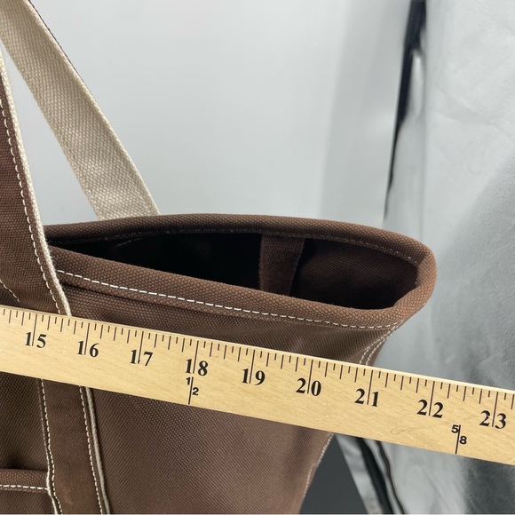 Lands’ End large brown canvas tote bag - Picture 9 of 11